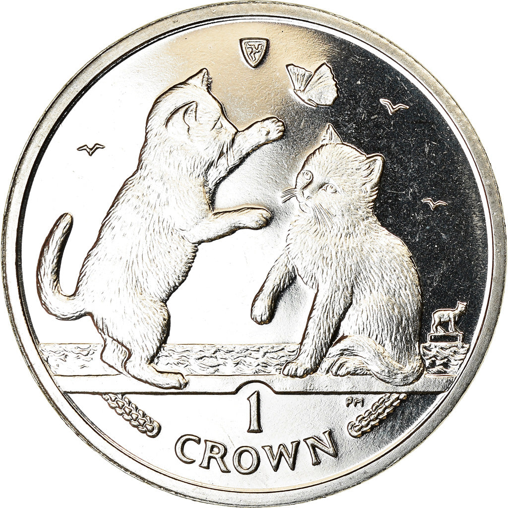 Coin, Isle of Man, Elizabeth II, Crown, 2004, Pobjoy Mint, Chat tonkinois