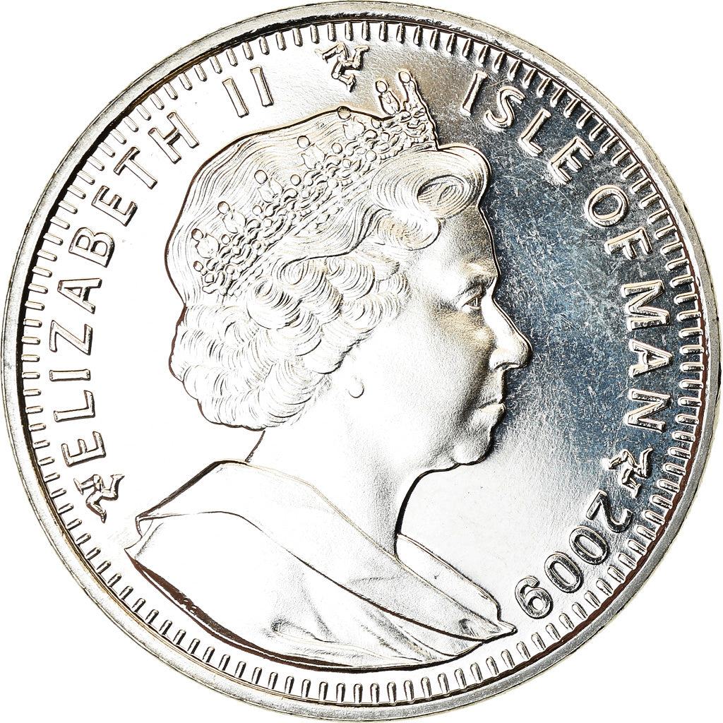 Coin, Isle of Man, Elizabeth II, Crown, 2009, Pobjoy Mint, Chat Persan