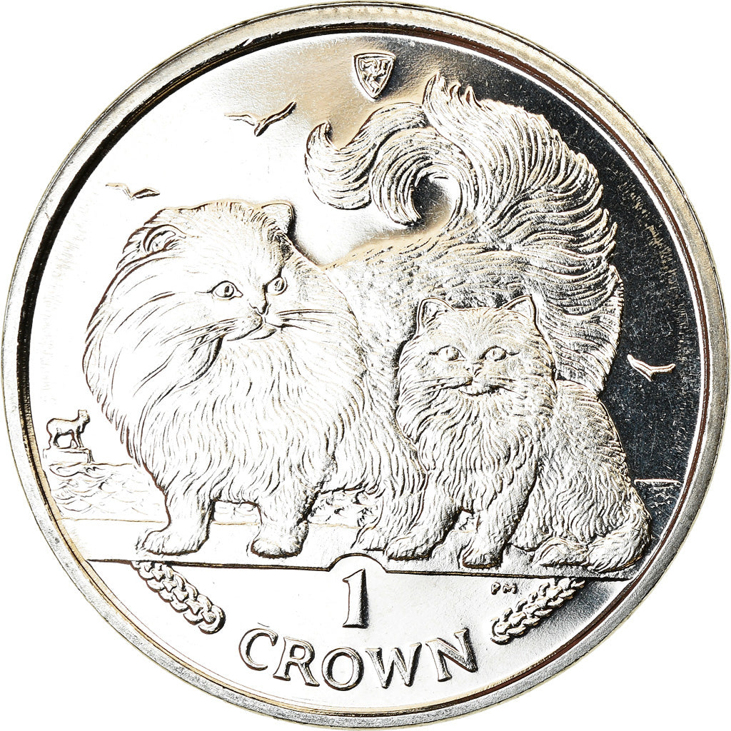Coin, Isle of Man, Elizabeth II, Crown, 2009, Pobjoy Mint, Chat Persan