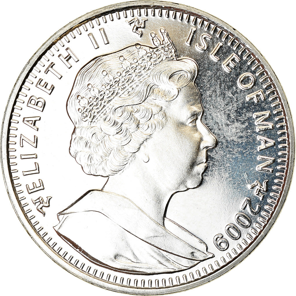 Coin, Isle of Man, Elizabeth II, Crown, 2009, Pobjoy Mint, Chat Persan