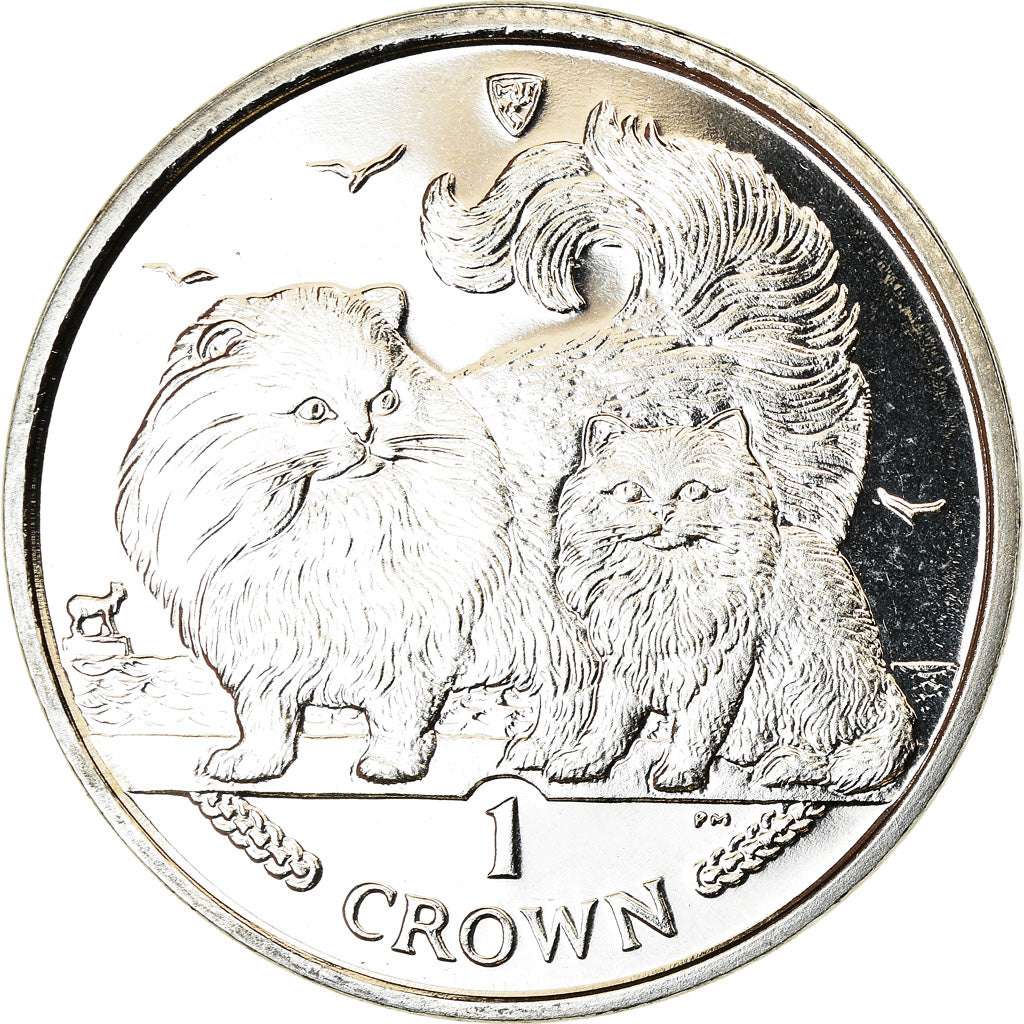 Coin, Isle of Man, Elizabeth II, Crown, 2009, Pobjoy Mint, Chat Persan