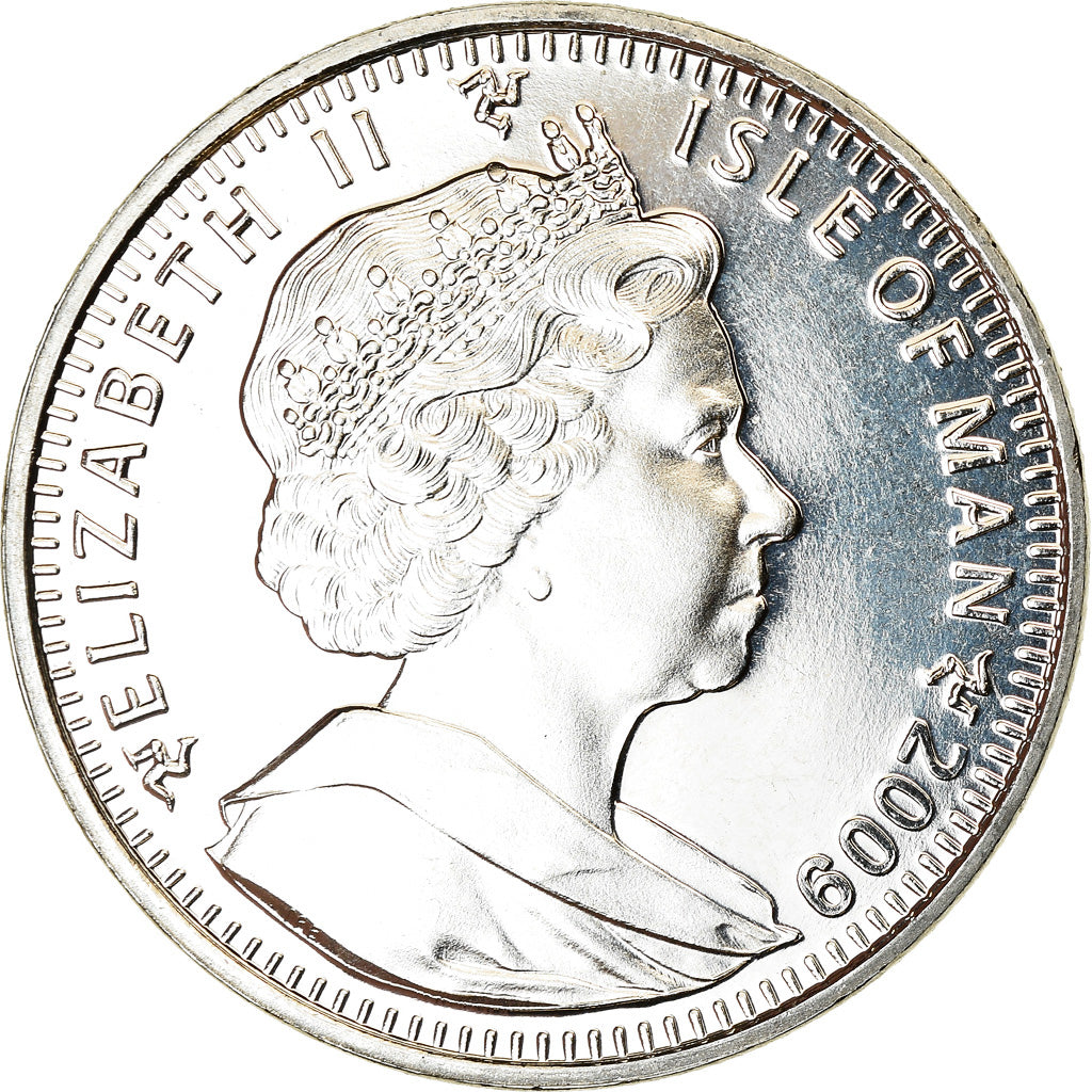 Coin, Isle of Man, Elizabeth II, Crown, 2009, Pobjoy Mint, Chat Persan