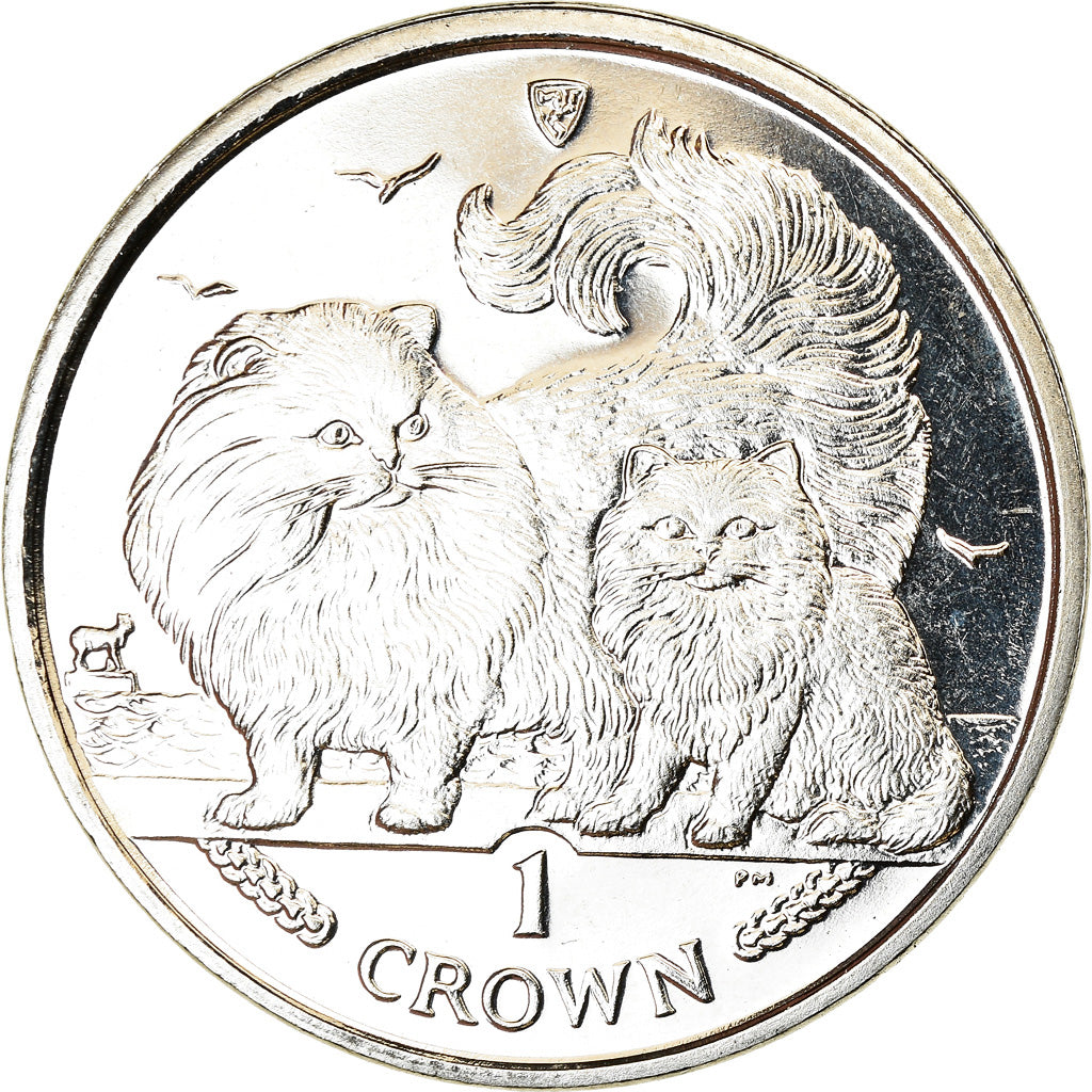 Coin, Isle of Man, Elizabeth II, Crown, 2009, Pobjoy Mint, Chat Persan