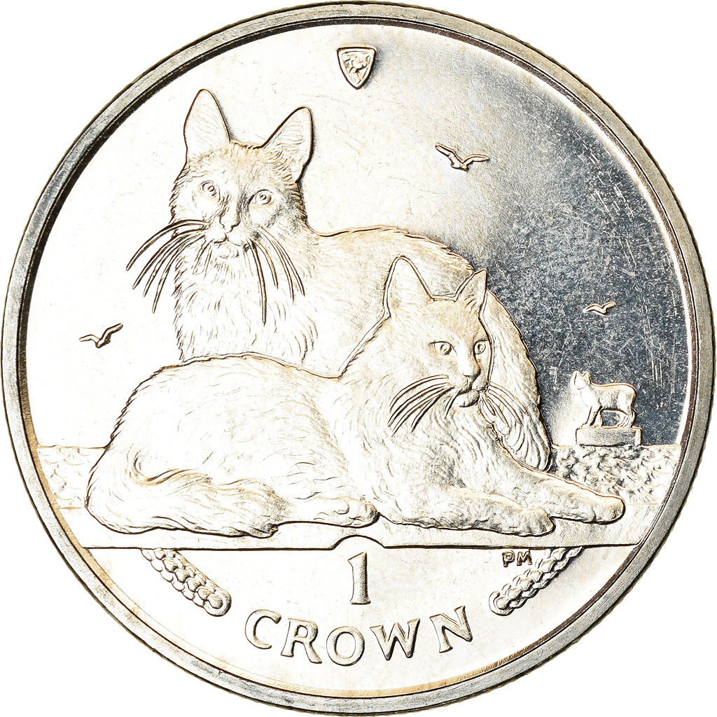 Münze, Isle of Man, Elizabeth II, Crown, 2011, Pobjoy Mint, Chat Angora turc