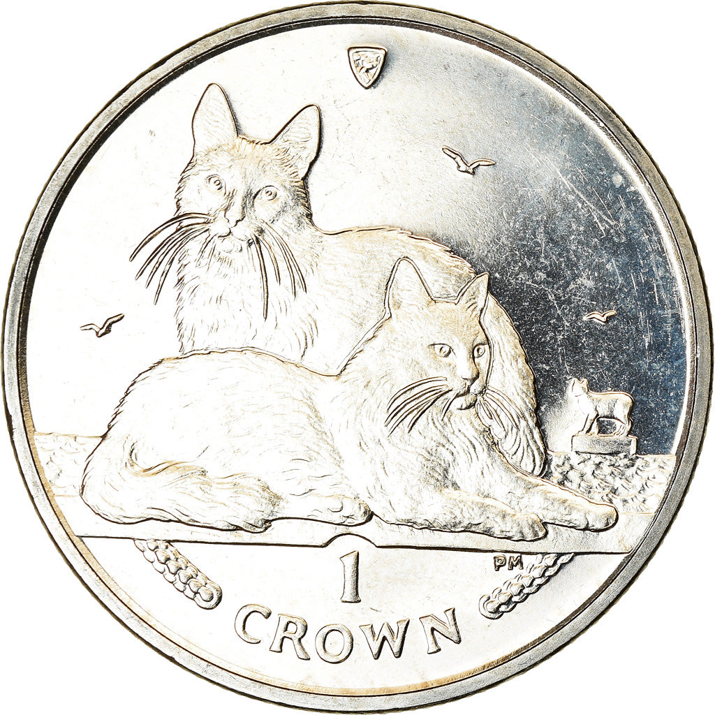 Coin, Isle of Man, Elizabeth II, Crown, 2011, Pobjoy Mint, Chat Angora turc