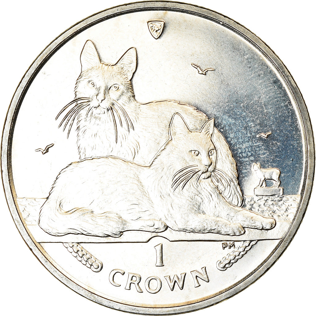 Coin, Isle of Man, Elizabeth II, Crown, 2011, Pobjoy Mint, Chat Angora turc
