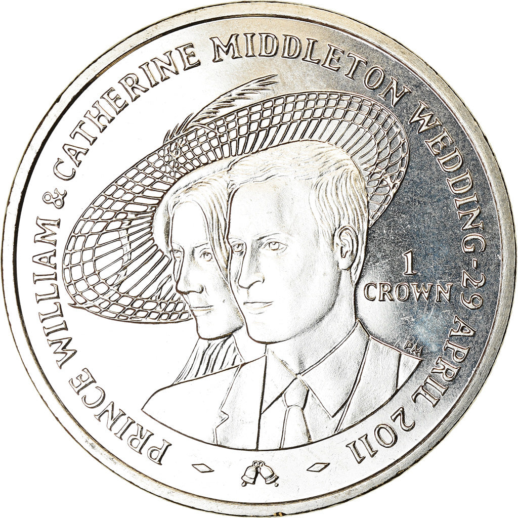 Coin, Isle of Man, Elizabeth II, Crown, 2011, Pobjoy Mint, Mariage du Prince