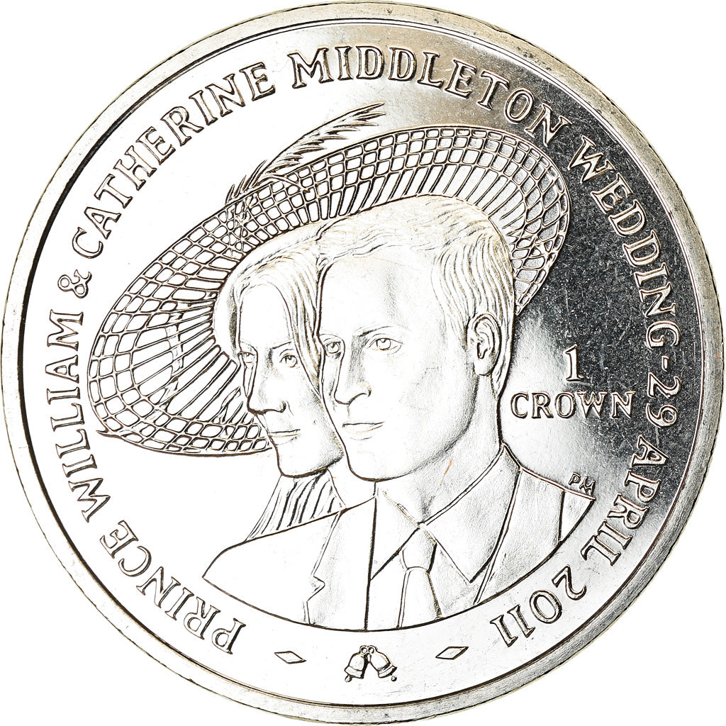 Coin, Isle of Man, Elizabeth II, Crown, 2011, Pobjoy Mint, Mariage du Prince