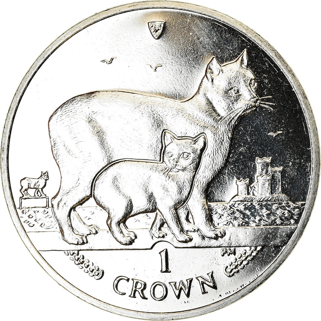 Moneta, Isola di Man, Crown, 2012, Pobjoy Mint, Le chat 