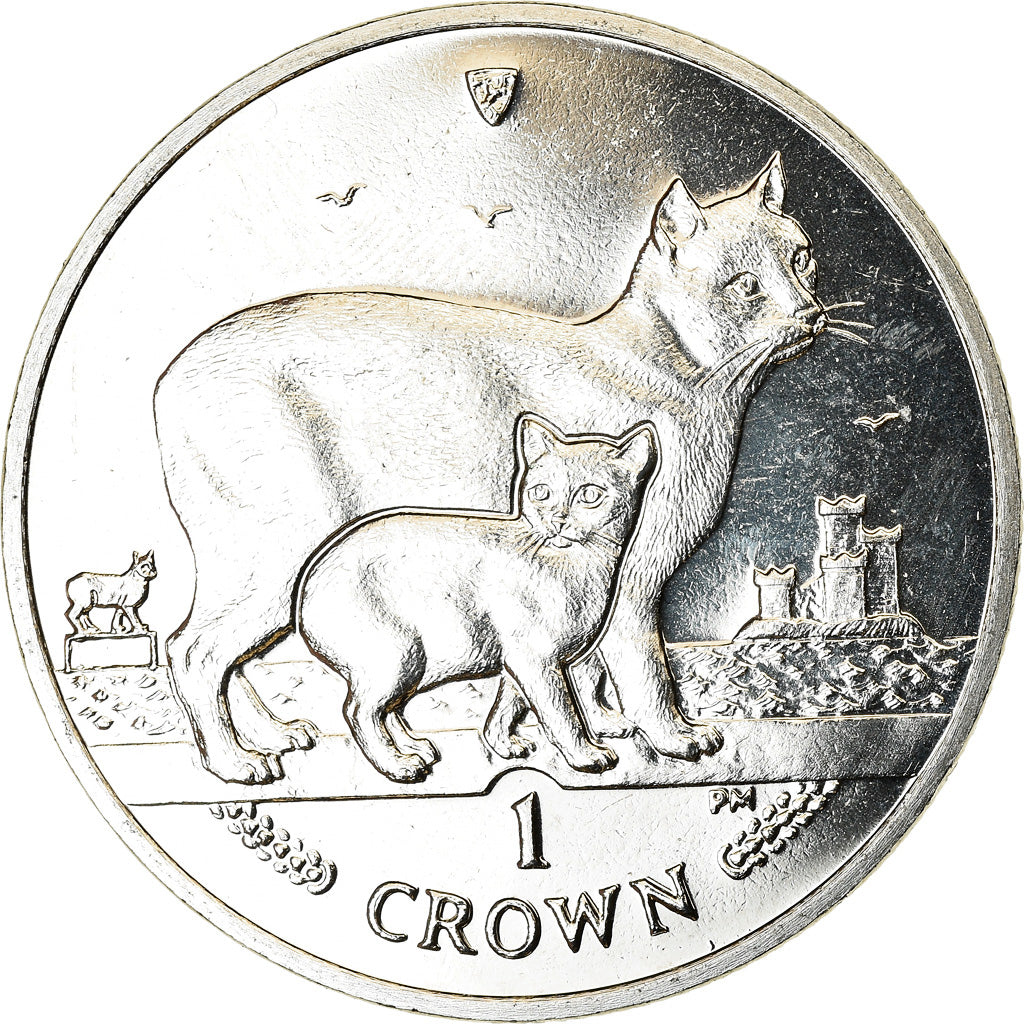 Monnaie, Isle of Man, Crown, 2012, Pobjoy Mint, Le chat 