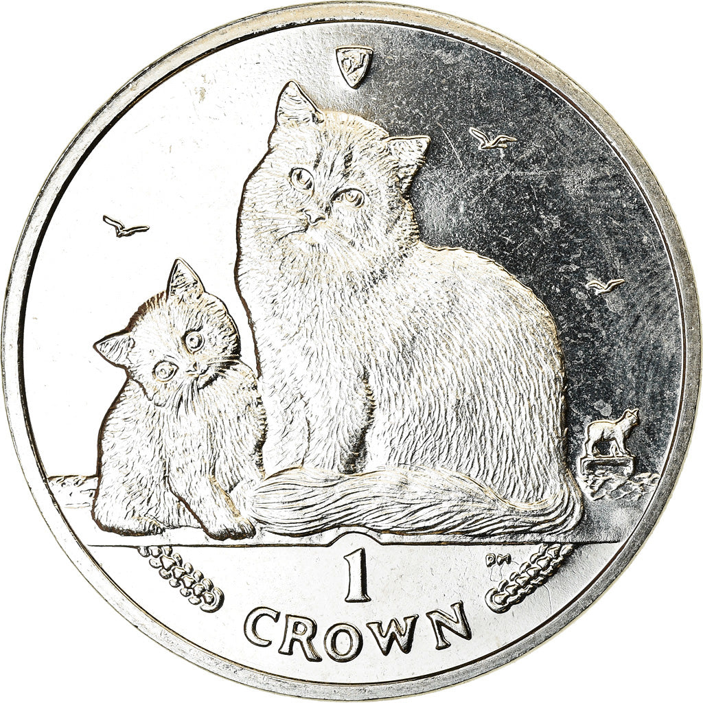 Coin, Isle of Man, Crown, 2013, Pobjoy Mint, Chat, MS(63), Cupro-nickel, KM:1543