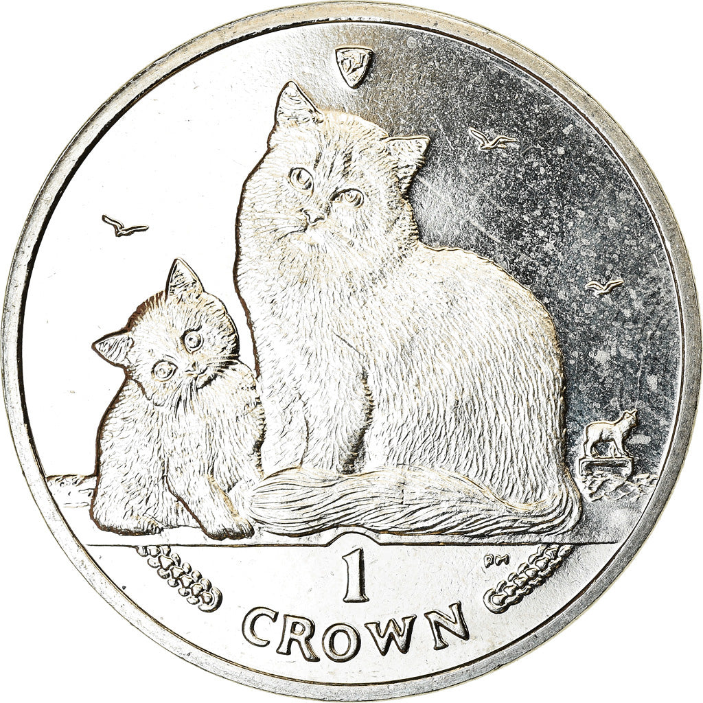 Coin, Isle of Man, Crown, 2013, Pobjoy Mint, Chat, MS(63), Cupro-nickel, KM:1543