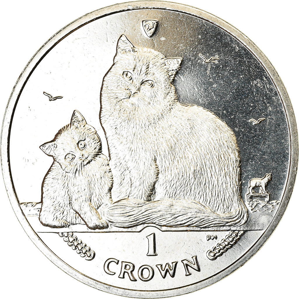 Coin, Isle of Man, Crown, 2013, Pobjoy Mint, Chat, MS(63), Cupro-nickel, KM:1543