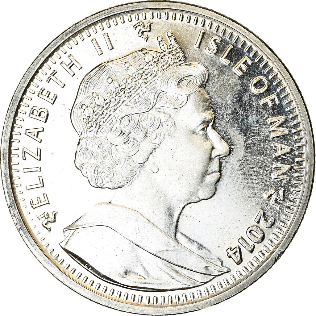 Coin, Isle of Man, Crown, 2014, Pobjoy Mint, Sochi - Patinage artistique