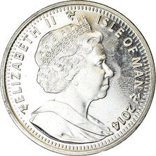 Coin, Isle of Man, Crown, 2014, Pobjoy Mint, Sochi - Patinage artistique
