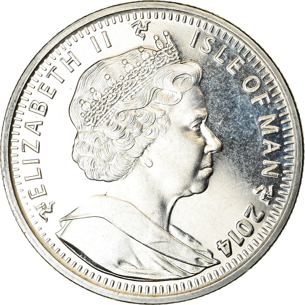 Coin, Isle of Man, Crown, 2014, Pobjoy Mint, Sochi - Patinage artistique