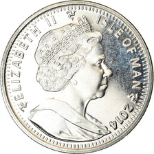 Coin, Isle of Man, Crown, 2014, Pobjoy Mint, Sochi - Patinage artistique