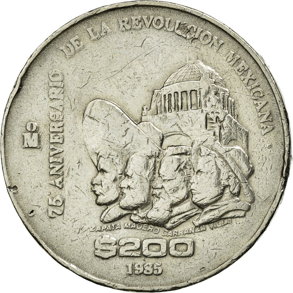 Coin, Mexico, 200 Pesos, 1985, Mexico City, EF(40-45), Copper-nickel, KM:510
