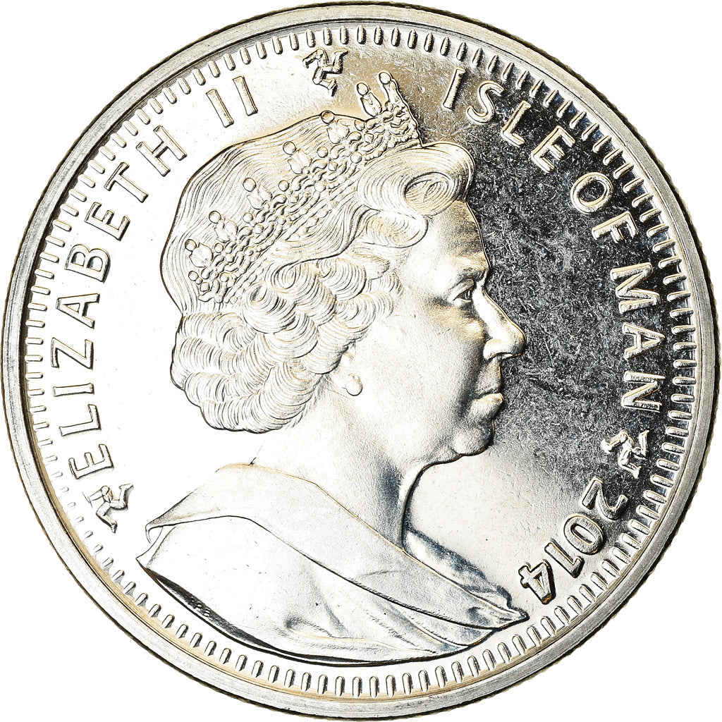 Moneta, Isola di Man, Crown, 2014, Pobjoy Mint, Sochi - Luge, SPL, Rame-nichel