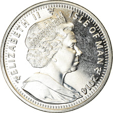 Moneta, Isola di Man, Crown, 2014, Pobjoy Mint, Sochi - Luge, SPL, Rame-nichel