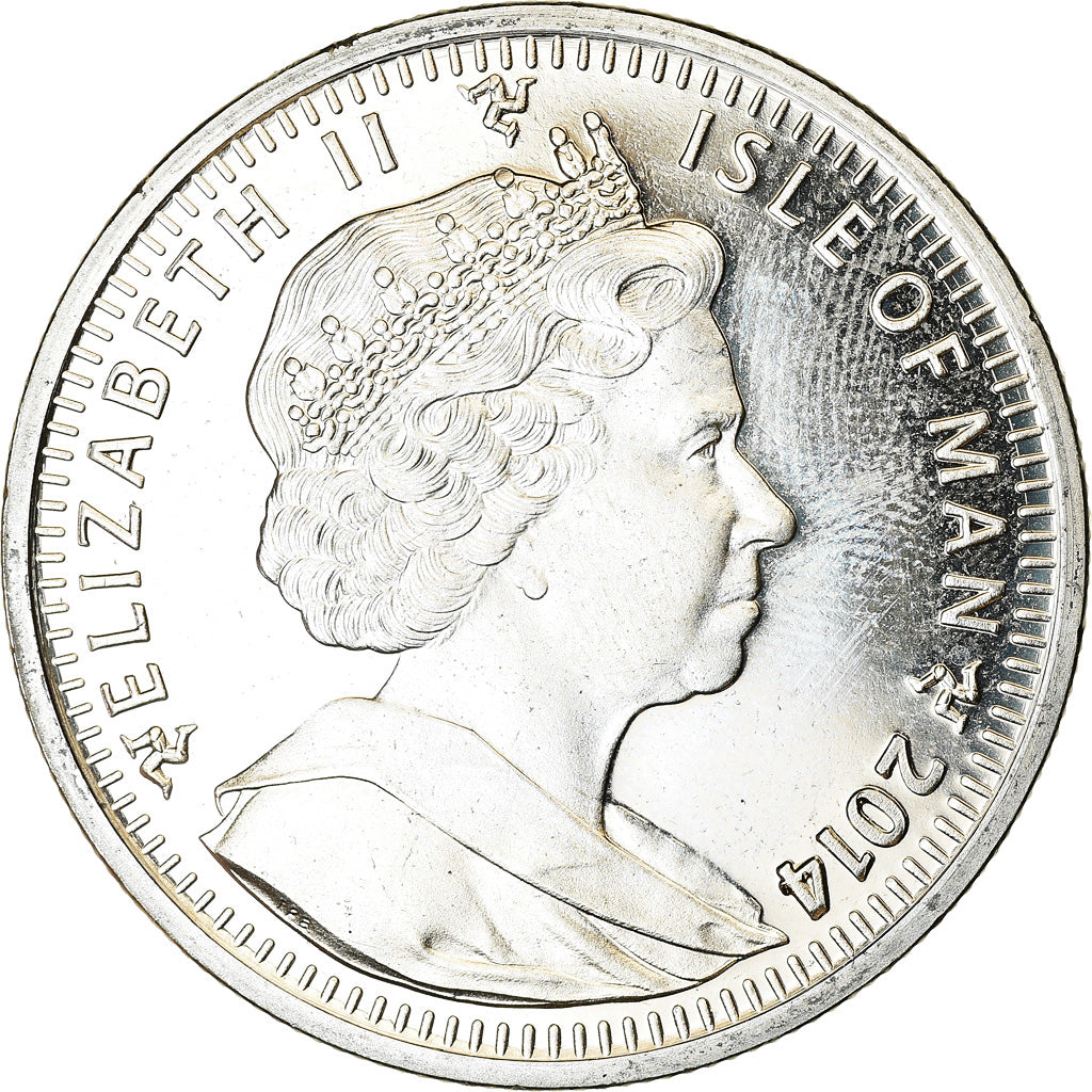 Coin, Isle of Man, Crown, 2014, Pobjoy Mint, Sochi - Ski alpin, MS(63)