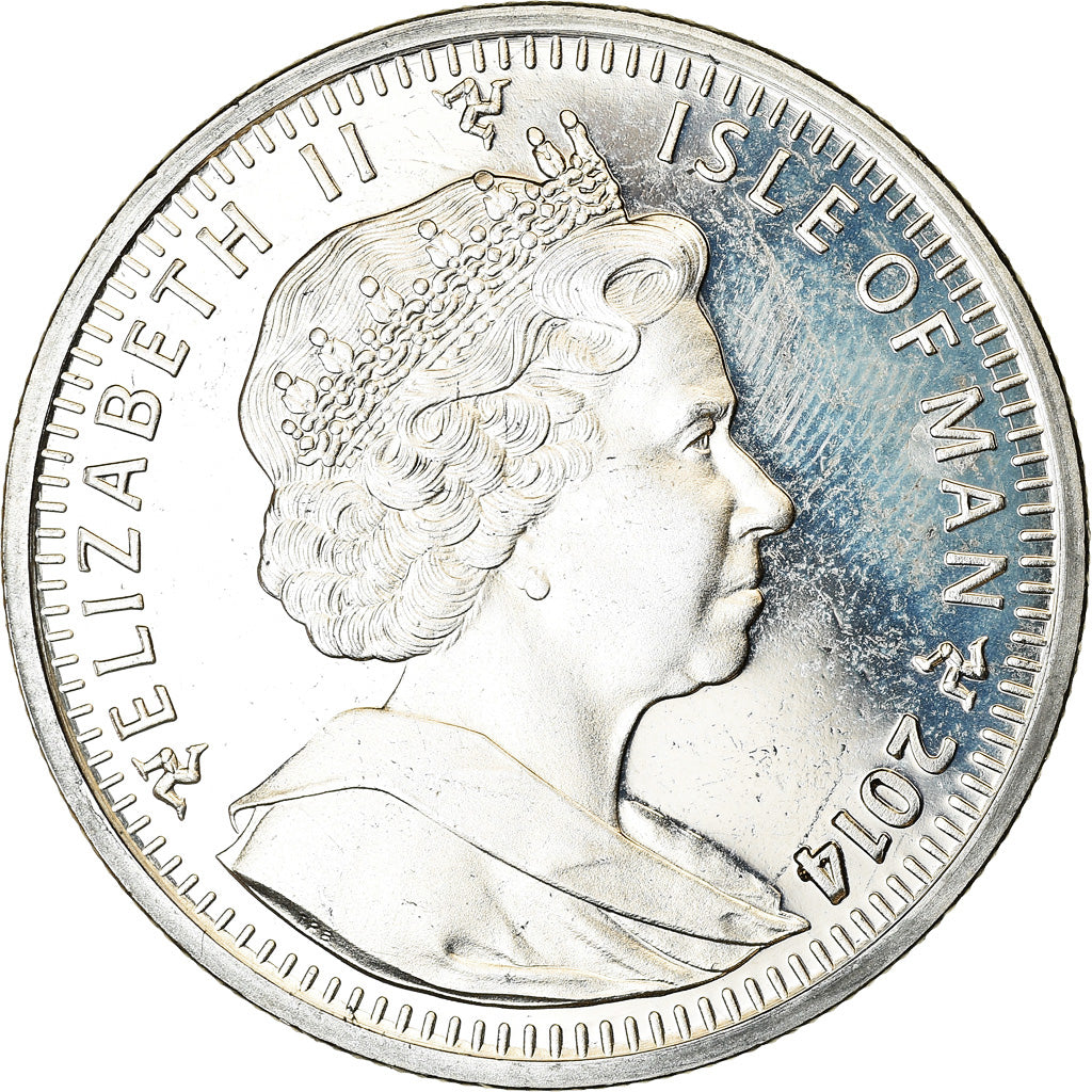 Coin, Isle of Man, Crown, 2014, Pobjoy Mint, Sochi - Ski alpin, MS(63)