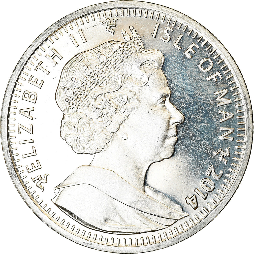Coin, Isle of Man, Crown, 2014, Pobjoy Mint, Sochi - Curling, MS(63)