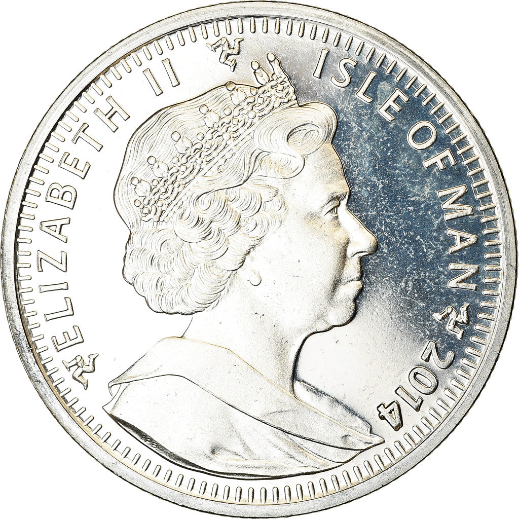 Coin, Isle of Man, Crown, 2014, Pobjoy Mint, Sochi - Curling, MS(63)