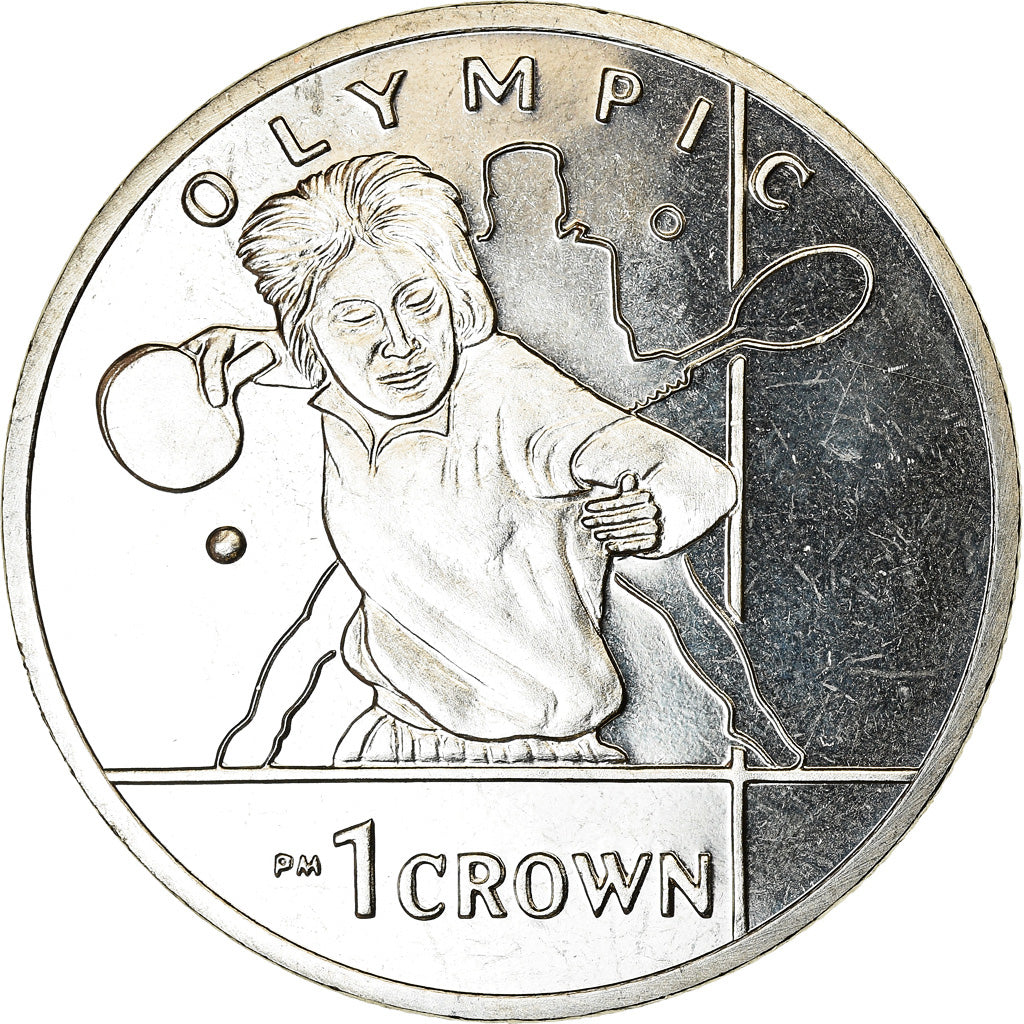 Coin, Isle of Man, Crown, 2012, Pobjoy Mint, J.O de Londres -  Tennis de table