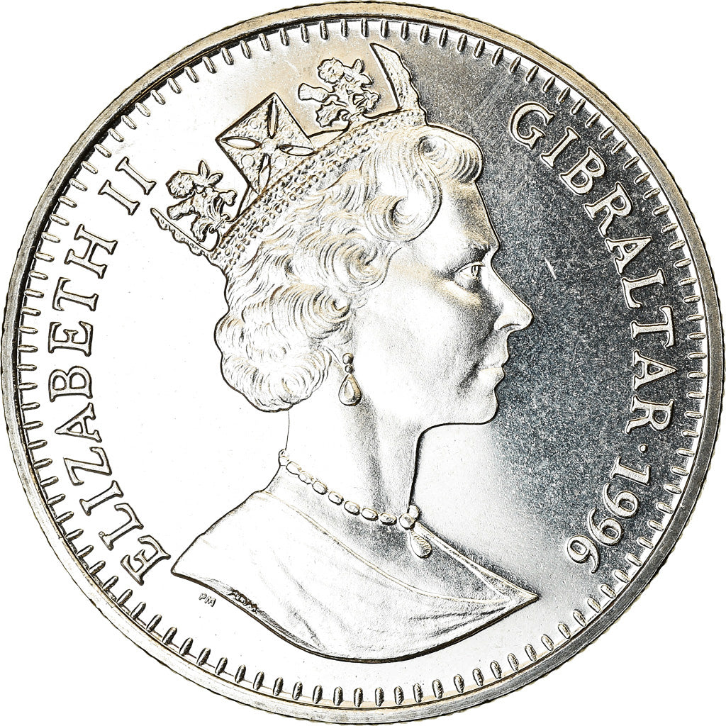 Moneta, Gibilterra, Elizabeth II, Crown, 1996, Elvis Presley, SPL, Rame-nichel