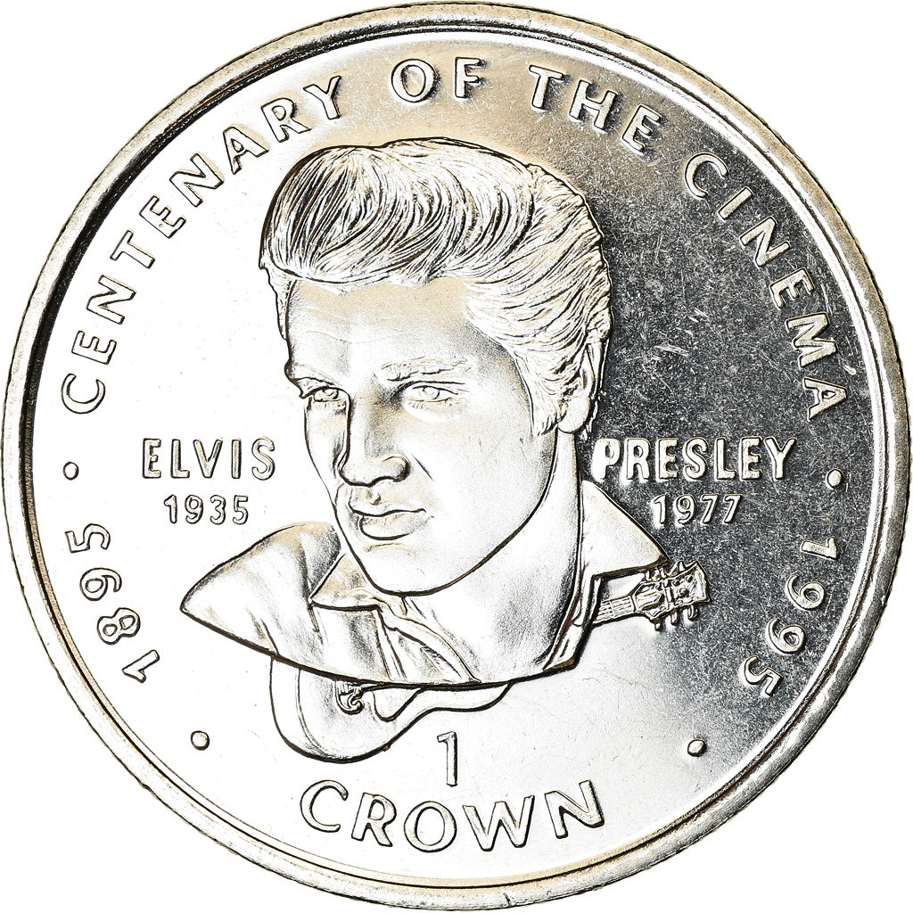 Coin, Gibraltar, Elizabeth II, Crown, 1996, Elvis Presley, MS(63)