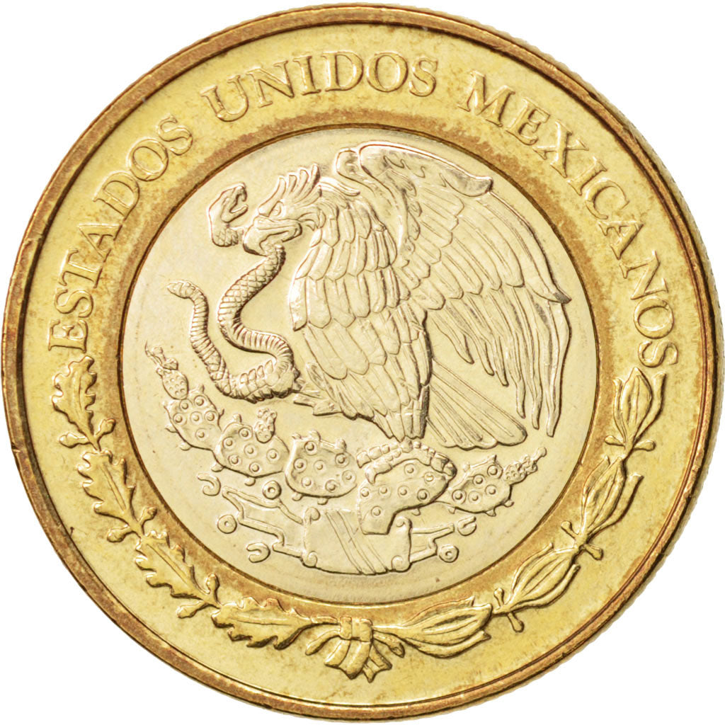 Mexico, 10 Pesos, 2004, Mexico City, AU(55-58), Bi-Metallic, KM:616