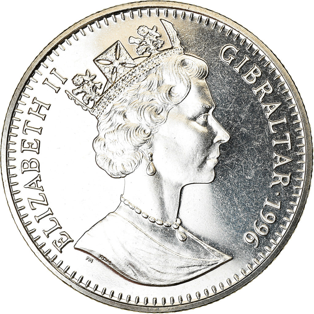 Moneta, Gibilterra, Elizabeth II, Crown, 1996, Elvis Presley, SPL, Rame-nichel