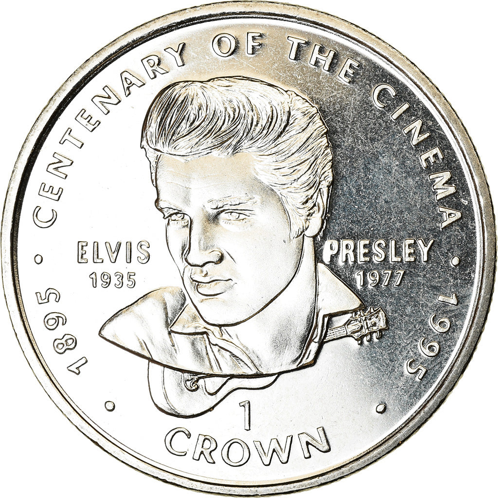 Moneta, Gibilterra, Elizabeth II, Crown, 1996, Elvis Presley, SPL, Rame-nichel
