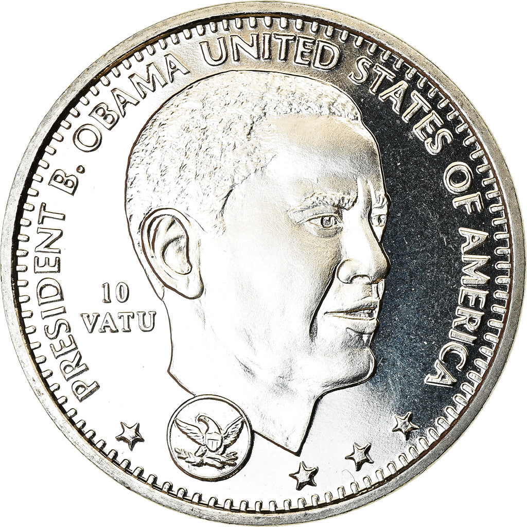 Coin, Vanuatu, 10 Vatu, 2009, British Royal Mint, Barack Obama, MS(63)