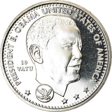 Coin, Vanuatu, 10 Vatu, 2009, British Royal Mint, Barack Obama, MS(63)