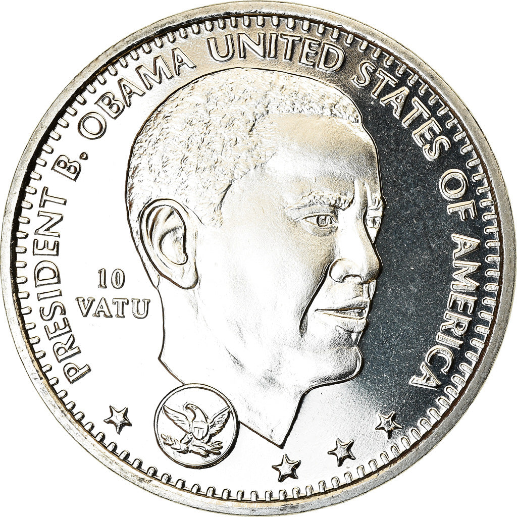 Coin, Vanuatu, 10 Vatu, 2009, British Royal Mint, Barack Obama, MS(63)