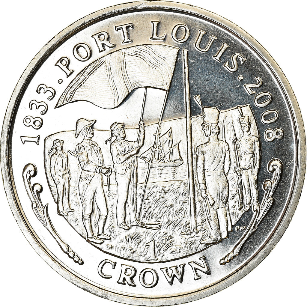 Coin, Falkland Islands, Elizabeth II, Crown, 2008, Pobjoy Mint, Port Louis