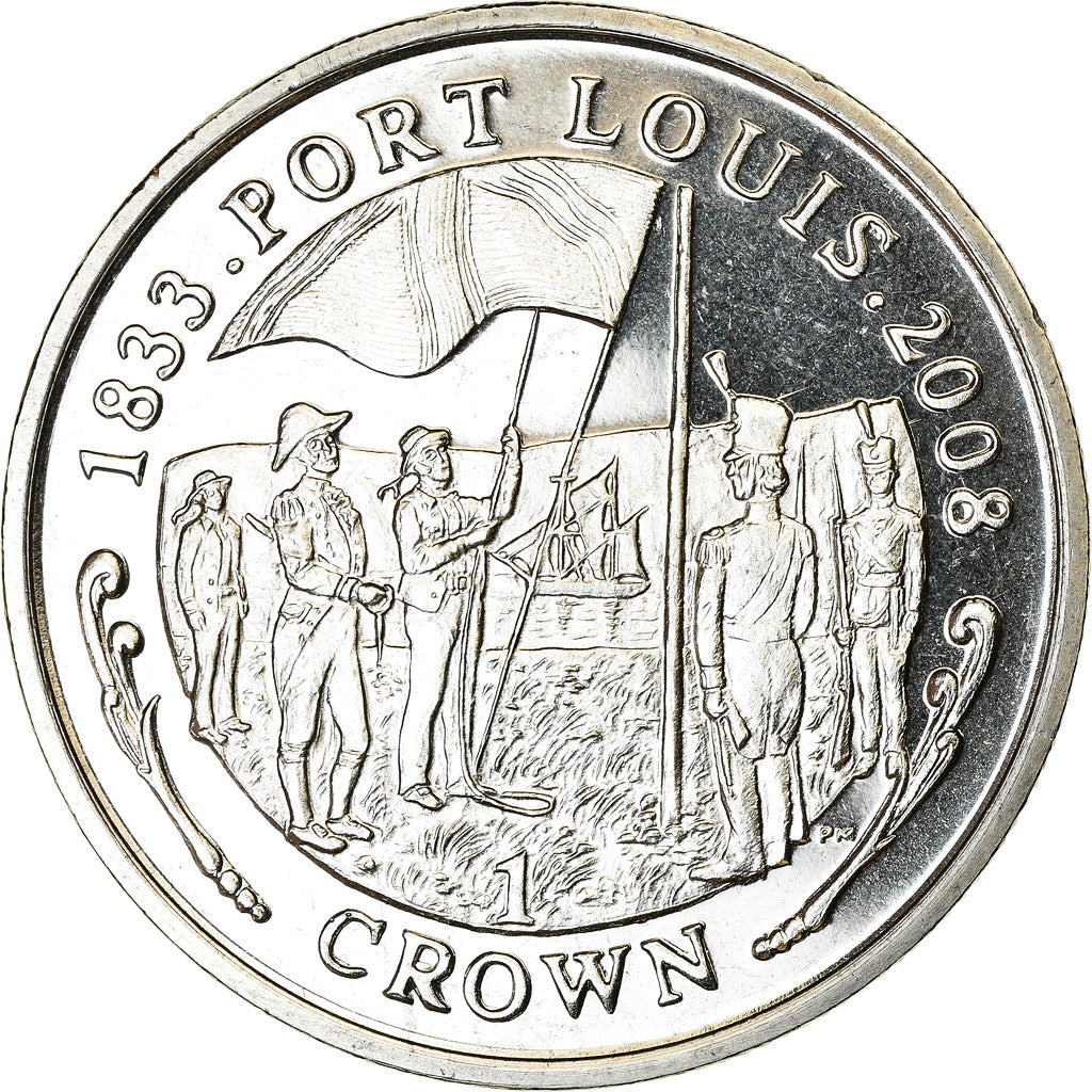 Coin, Falkland Islands, Elizabeth II, Crown, 2008, Pobjoy Mint, Port Louis