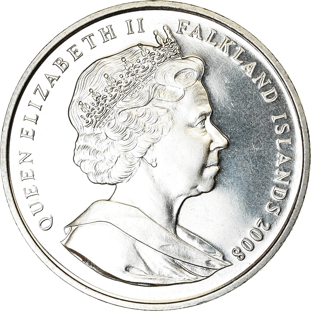 Coin, Falkland Islands, Elizabeth II, Crown, 2008, Pobjoy Mint, Port Louis