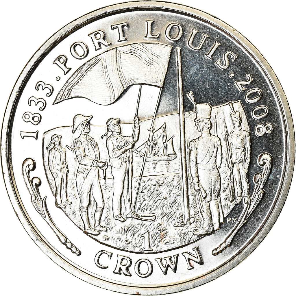 Coin, Falkland Islands, Elizabeth II, Crown, 2008, Pobjoy Mint, Port Louis