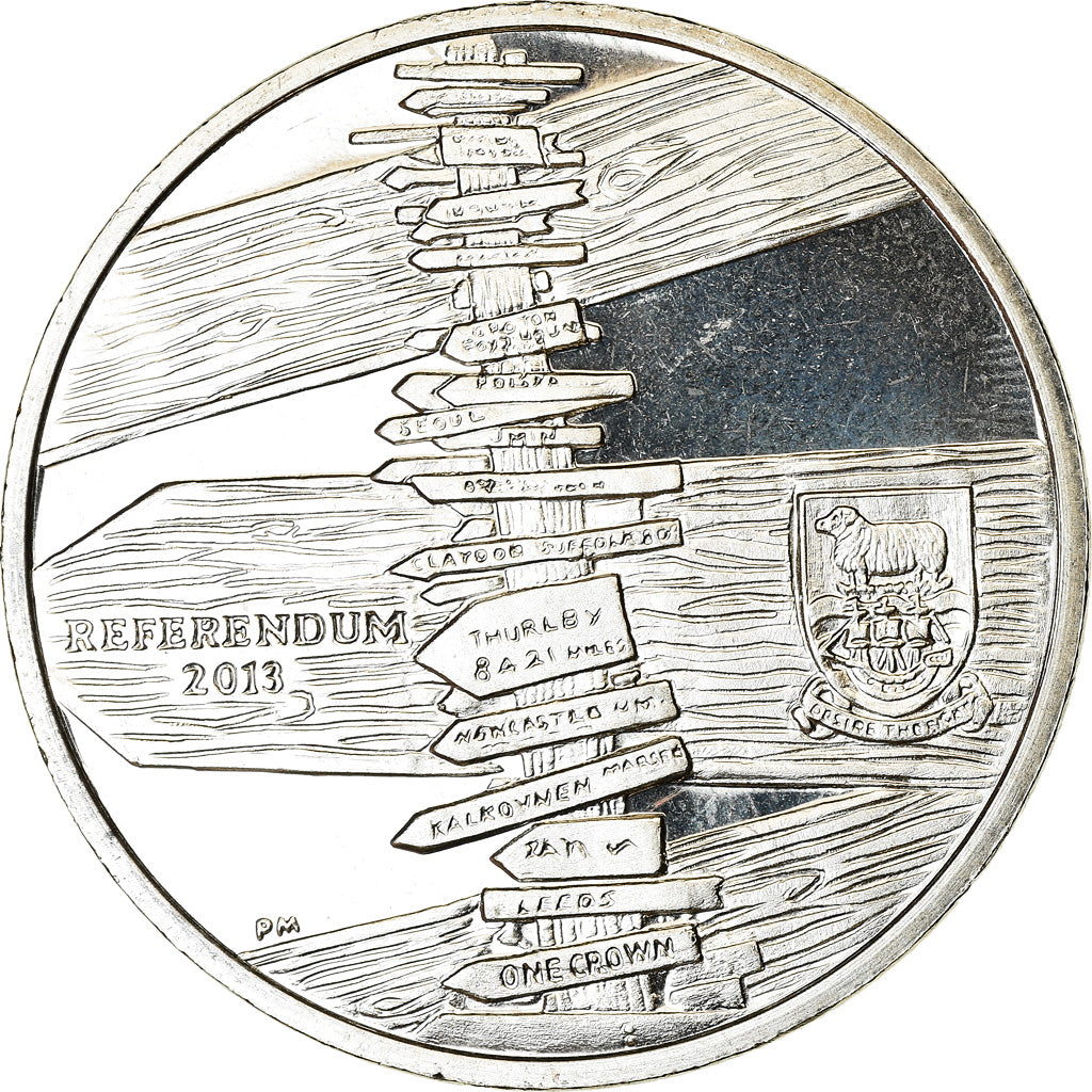 Coin, Falkland Islands, Crown, 2013, Référendum, MS(63), Cupro-nickel, KM:169