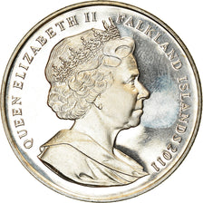 Coin, Falkland Islands, Elizabeth II, Crown, 2011, Pobjoy Mint, Mariage du