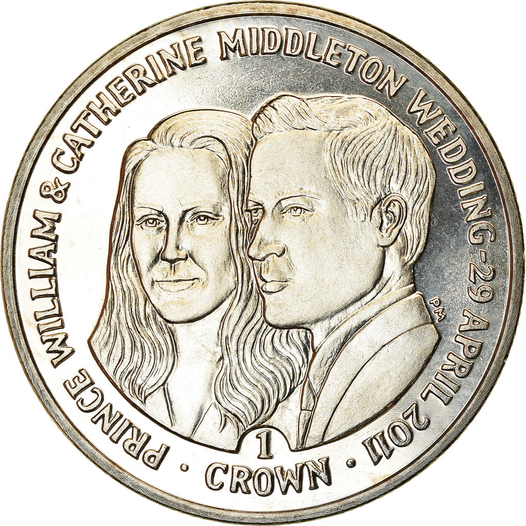 Münze, Falkland Islands, Elizabeth II, Crown, 2011, Pobjoy Mint, Mariage du