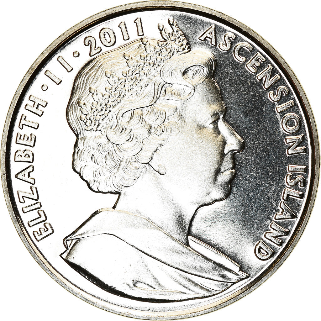Coin, Ascension Island, 2 Pounds, 2011, Pobjoy Mint, Mariage du Prince William
