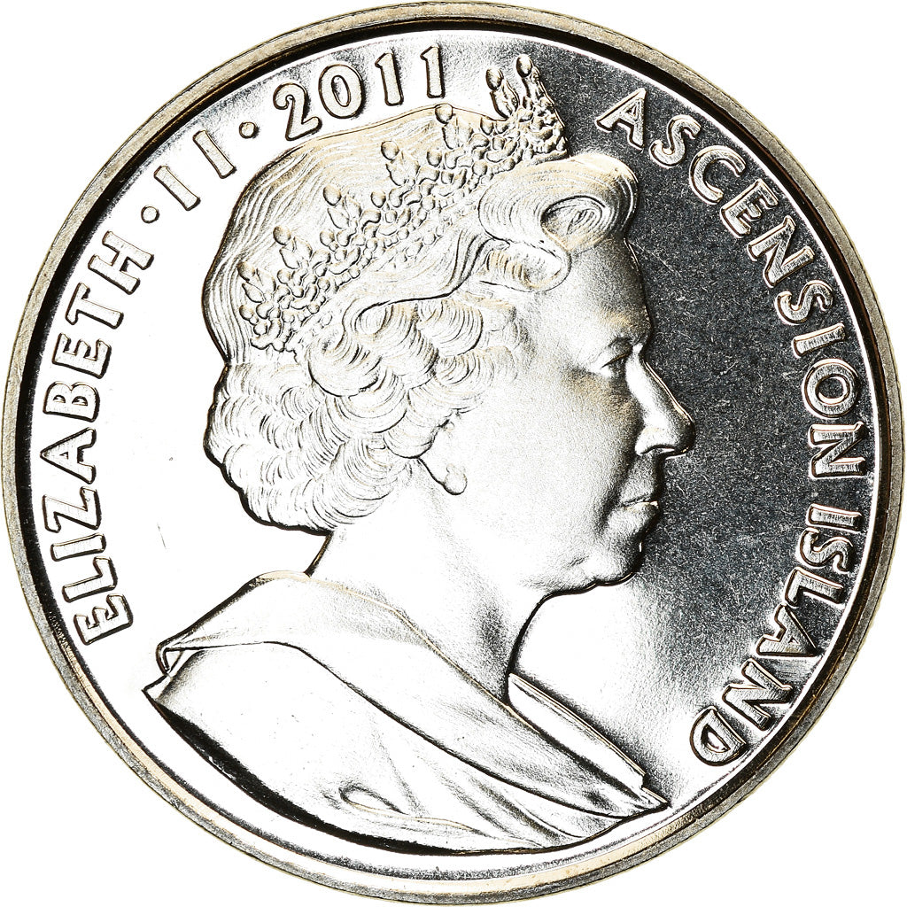Coin, Ascension Island, 2 Pounds, 2011, Pobjoy Mint, Mariage du Prince William