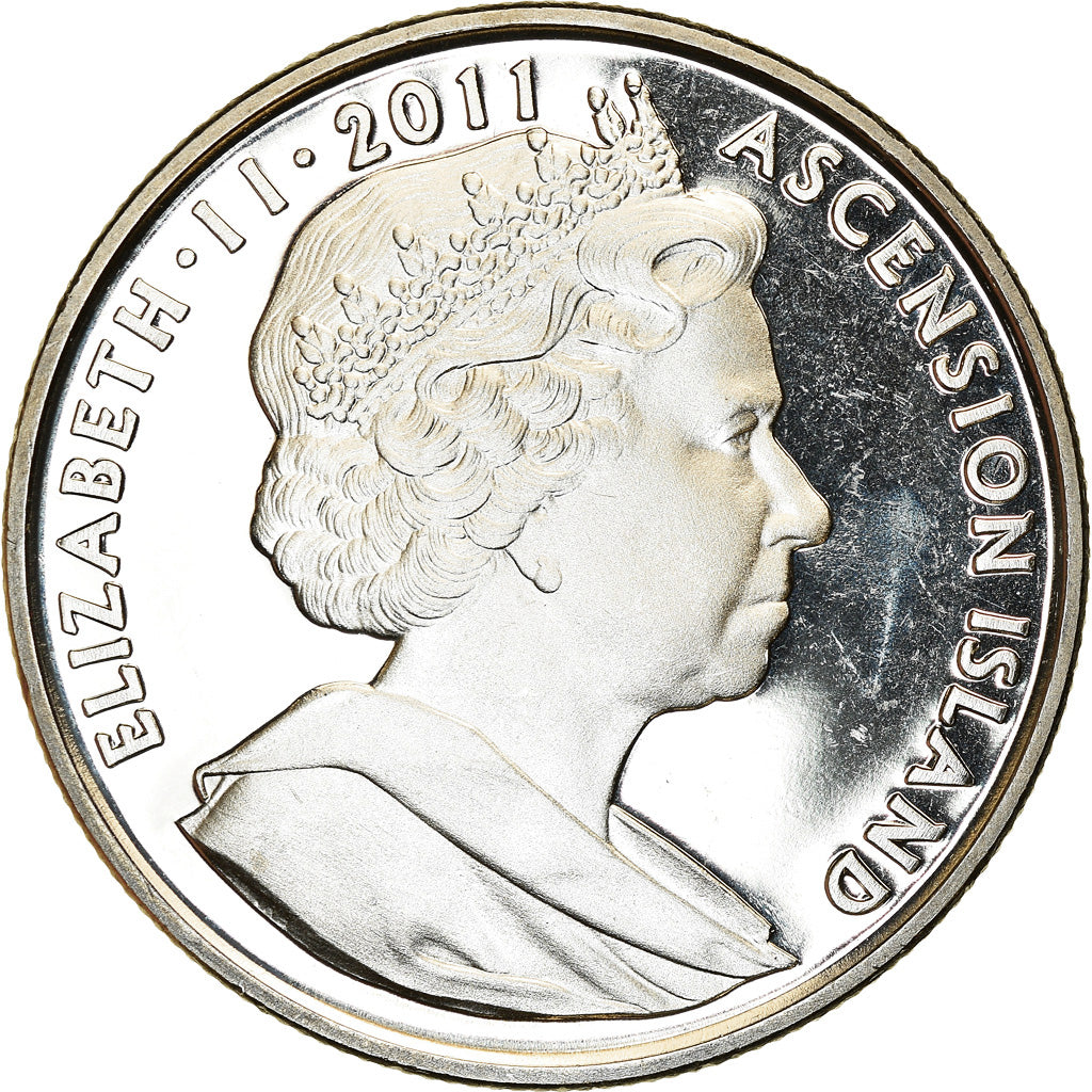 Coin, Ascension Island, 2 Pounds, 2011, Pobjoy Mint, 90ème anniversaire du
