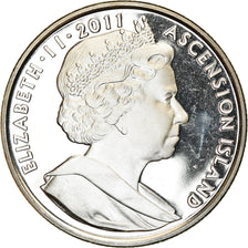 Coin, Ascension Island, 2 Pounds, 2011, Pobjoy Mint, 90ème anniversaire du
