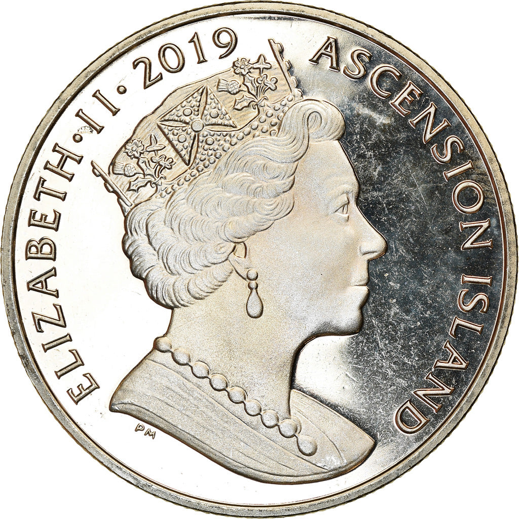 Coin, Ascension Island, 2 Pounds, 2019, Pobjoy Mint, 1er pas sur la lune