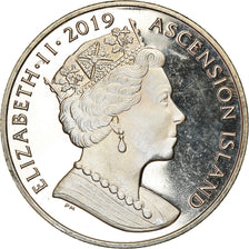 Coin, Ascension Island, 2 Pounds, 2019, Pobjoy Mint, 1er pas sur la lune